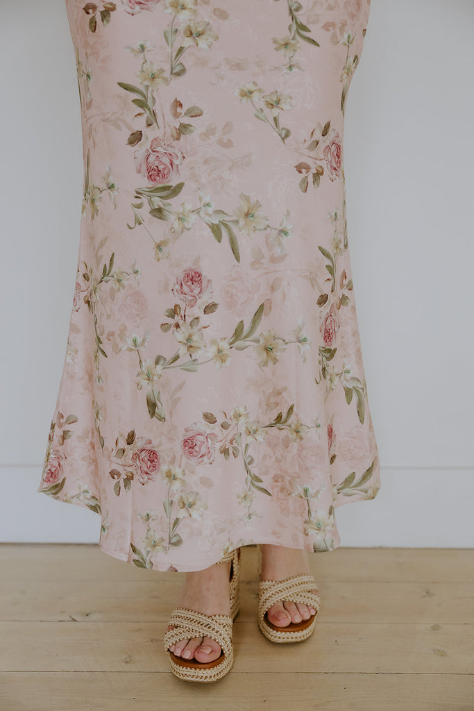 Maxi Floral Dress - Blush Rose