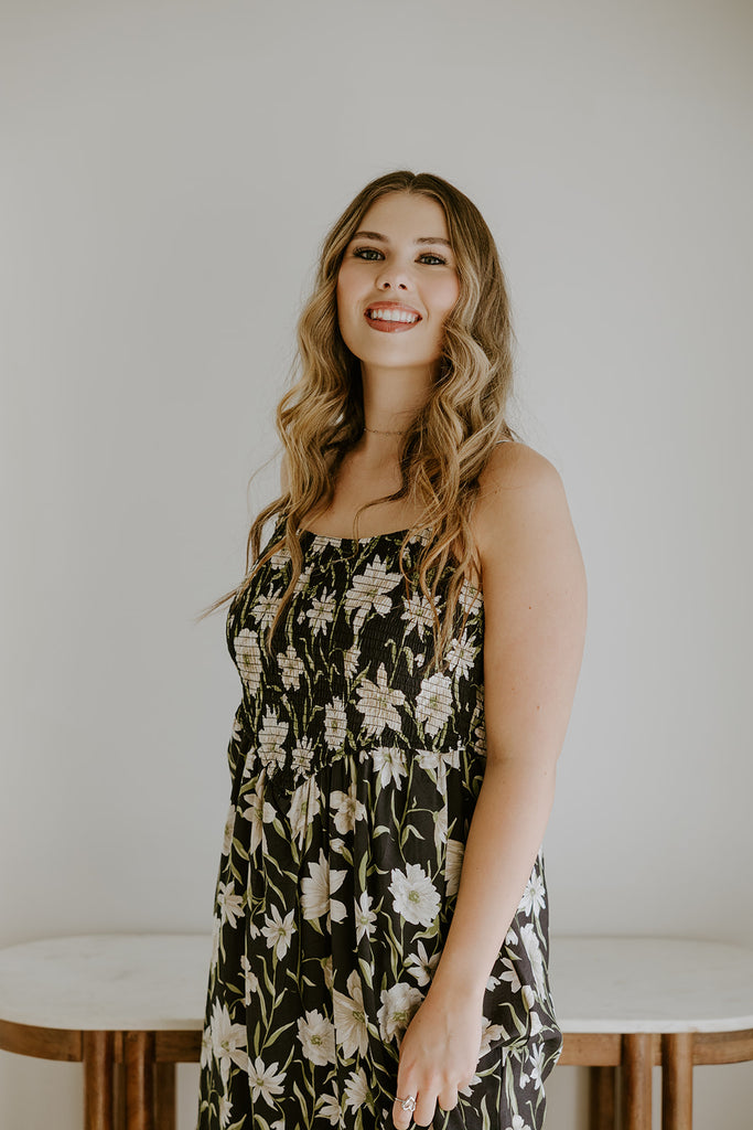 Floral Smocked Spaghetti Strap Sundress