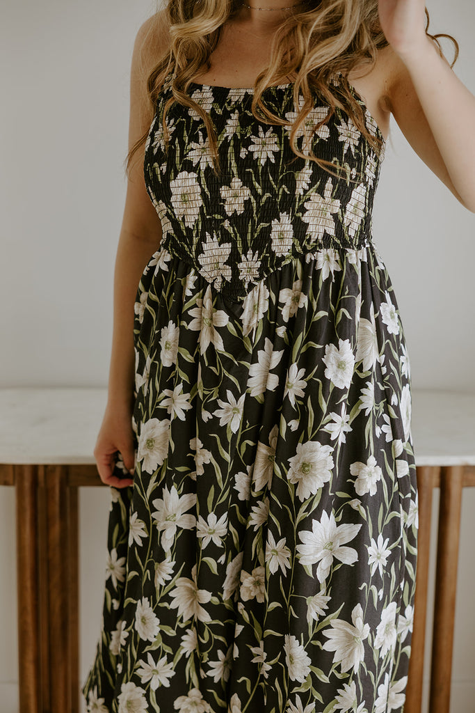 Floral Smocked Spaghetti Strap Sundress
