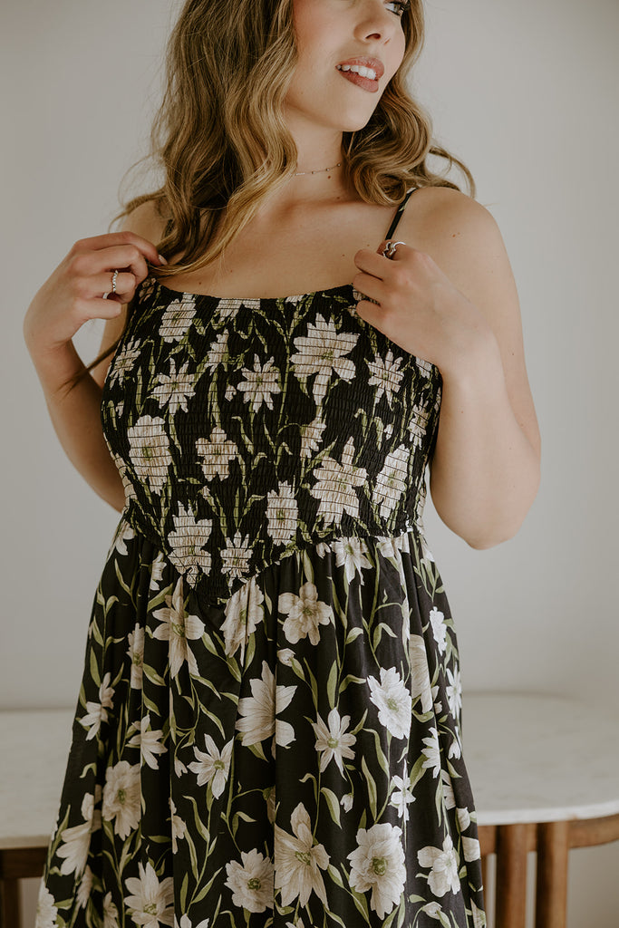 Floral Smocked Spaghetti Strap Sundress