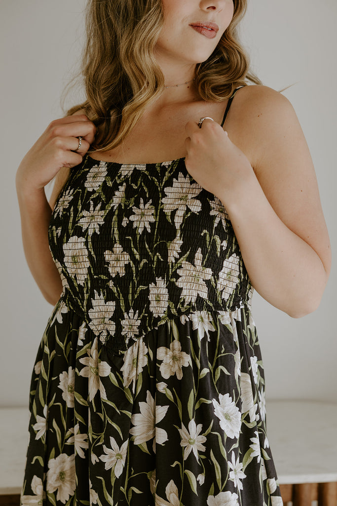 Floral Smocked Spaghetti Strap Sundress