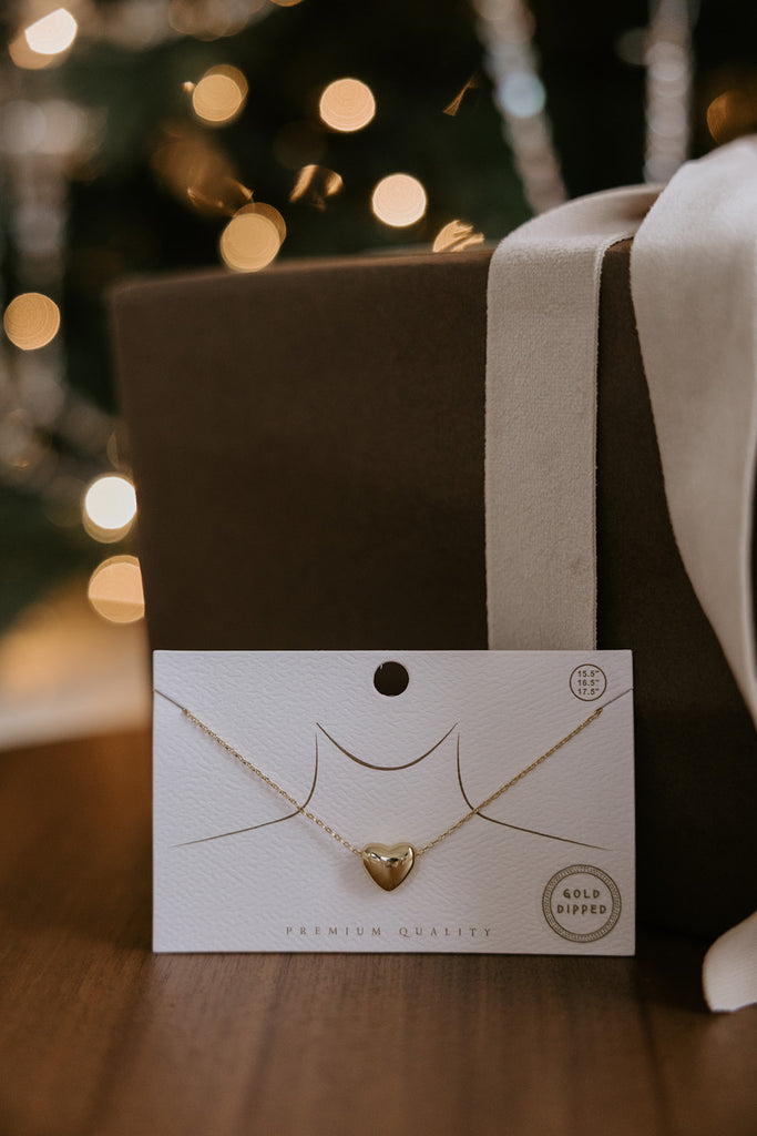 Floating Heart Necklace - Gold