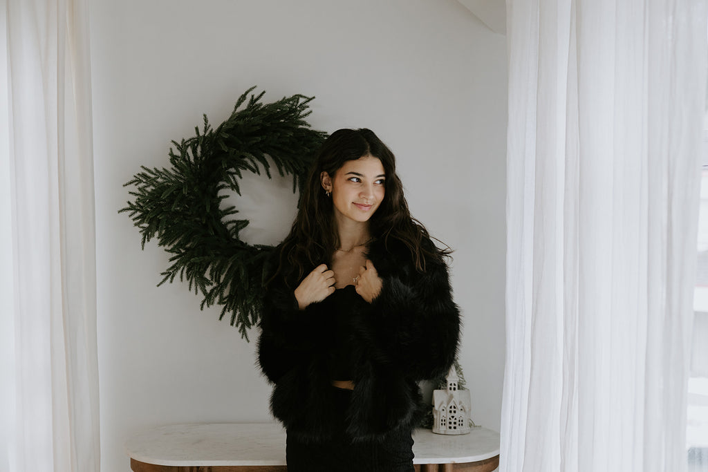 The Elevated Classic Faux Fur Jacket - Black