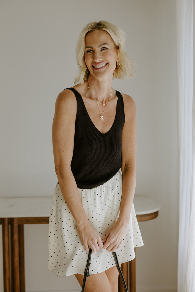 Polka Dot Skort - Ivory