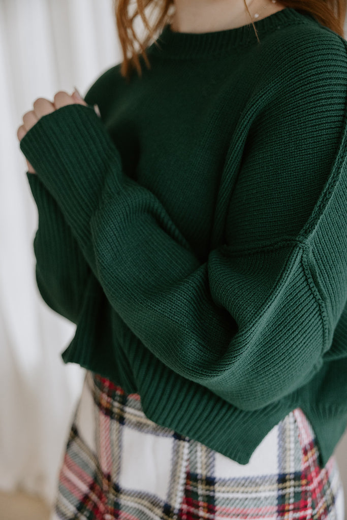 Exposed Seam Sweater - Green