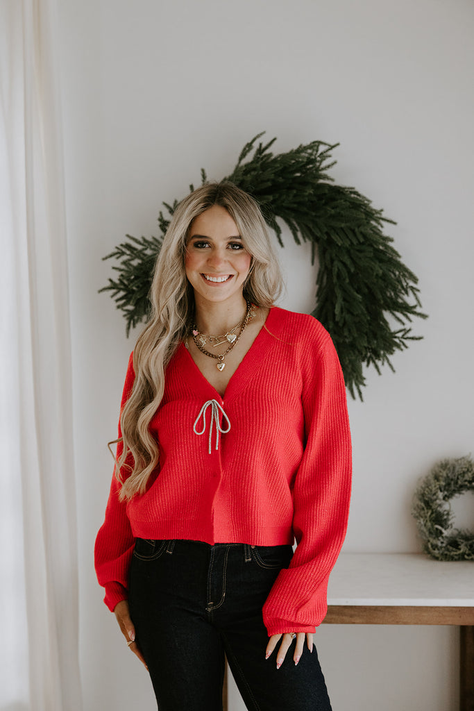 The Holiday Cardigan - Red