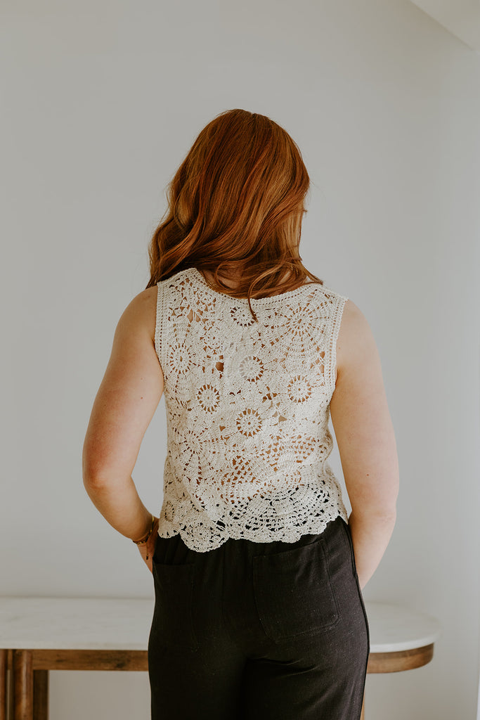 Crochet Vest - Cream