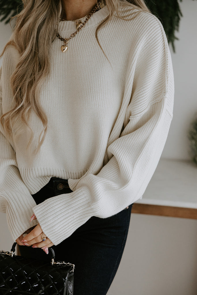 Exposed Seam Sweater - Cream