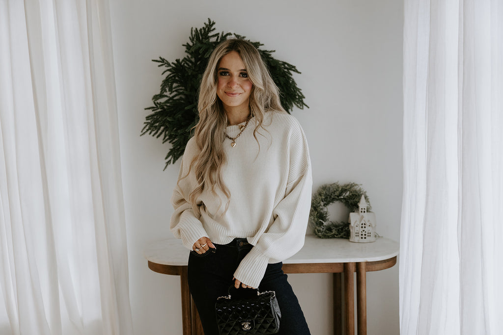 Exposed Seam Sweater - Cream