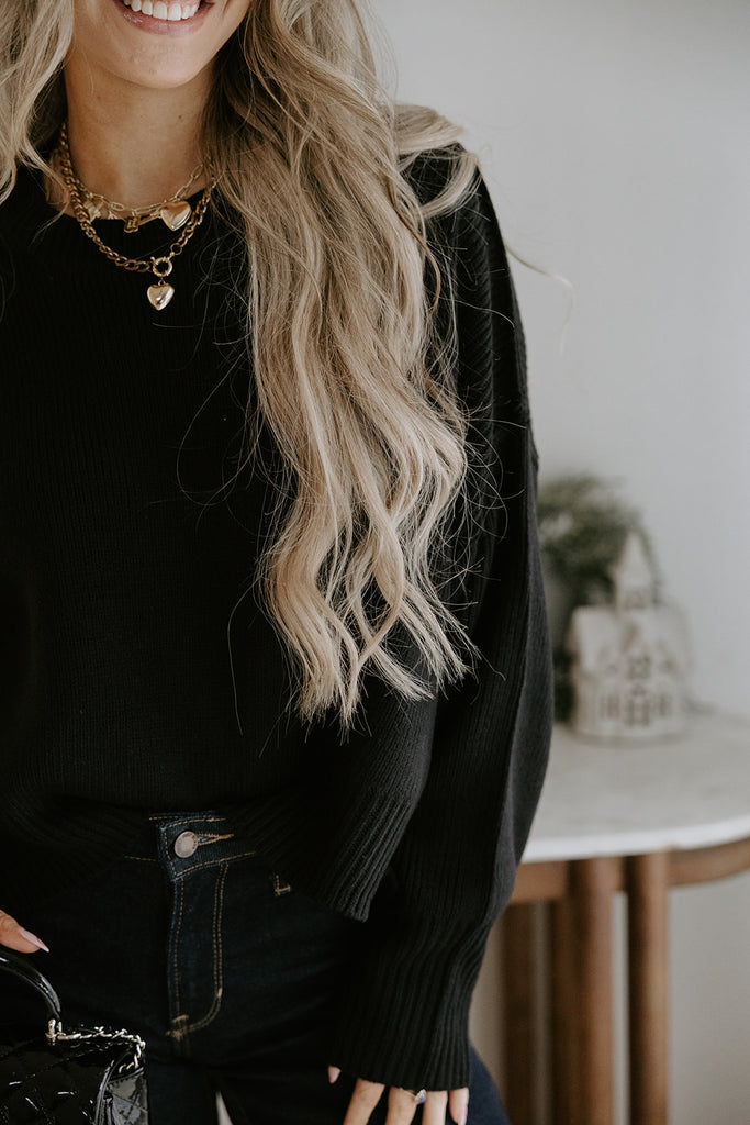 Exposed Seam Sweater - Black