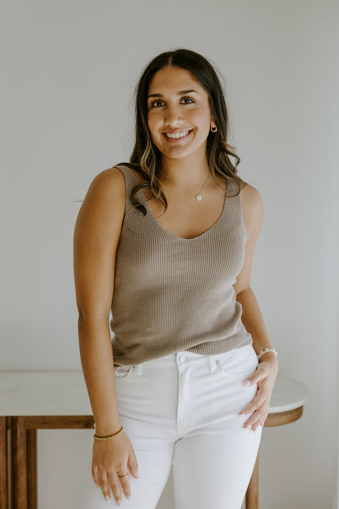 Lightweight Knit Tank - Moon Rock