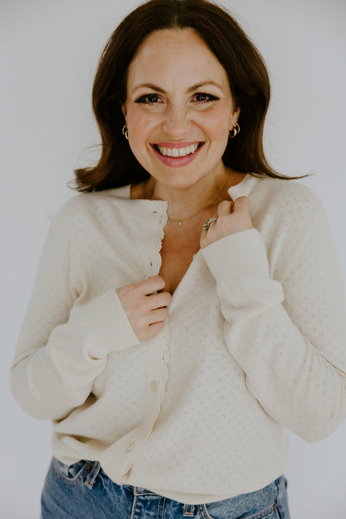 Pointelle Cardigan - Birch