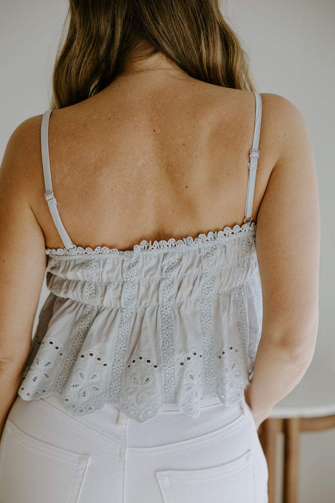 Eyelet Top - Blue