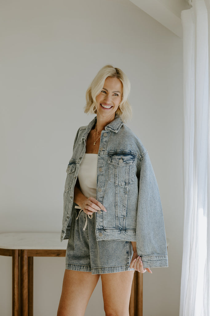 Oversized Washed Denim Jacket