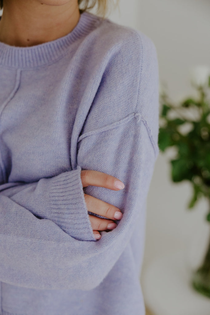 Front Seam Sweater - Lavender