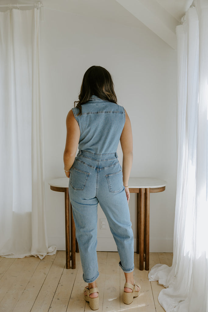 Denim Jumpsuit - Light Blue