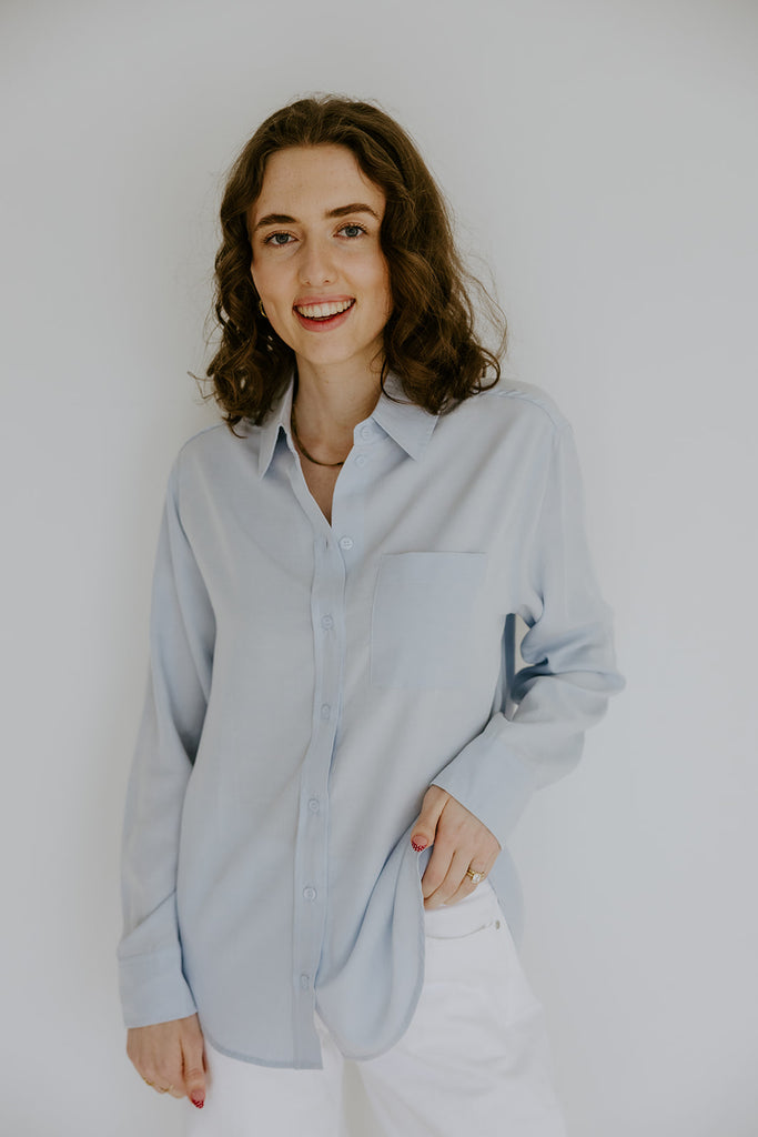 Classic Button Up - Ice Blue