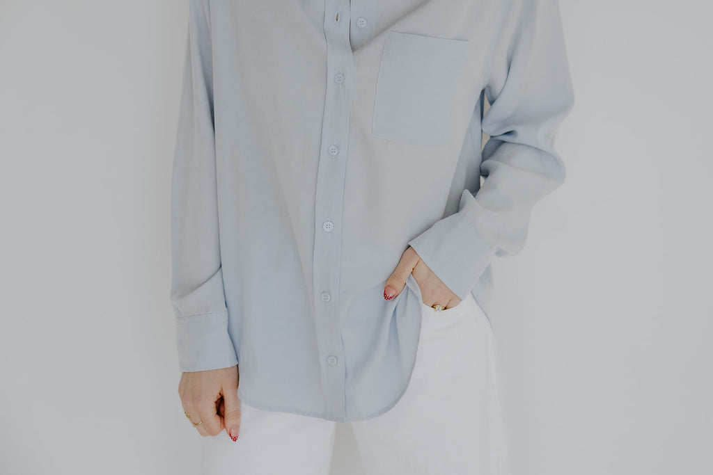 Classic Button Up - Ice Blue