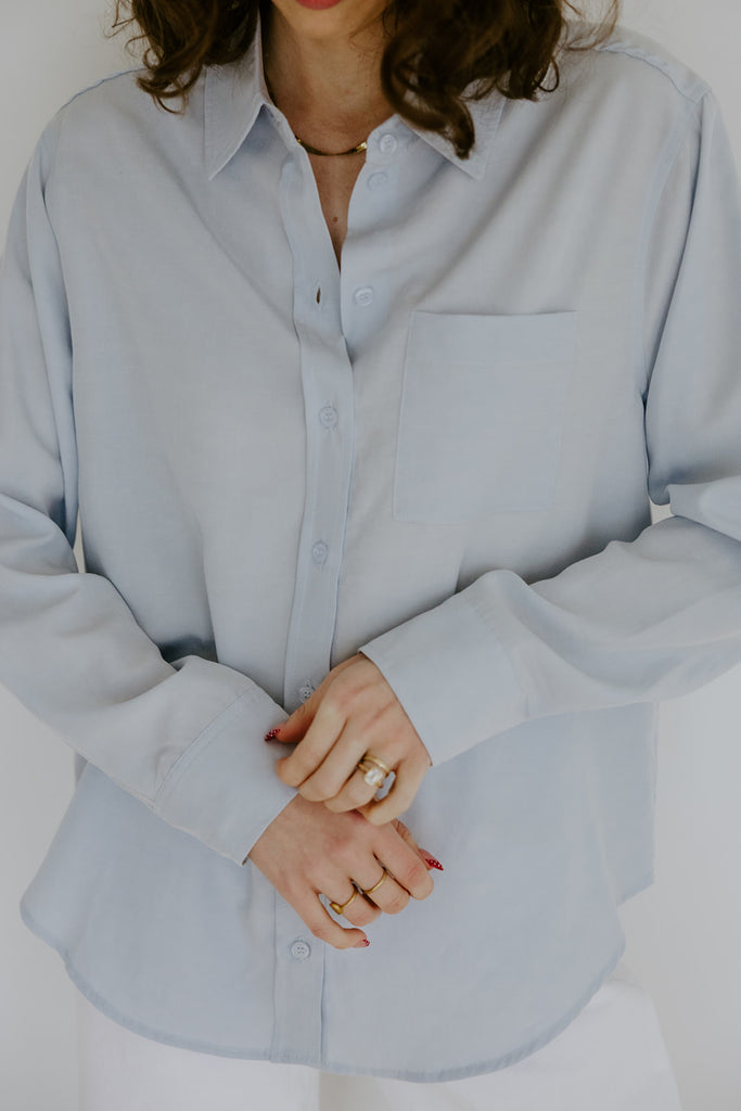 Classic Button Up - Ice Blue