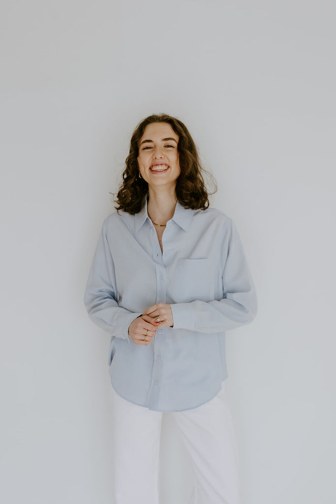 Classic Button Up - Ice Blue