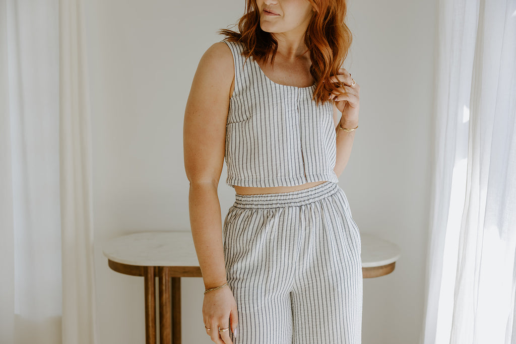 Striped 2 Piece Set - Blue