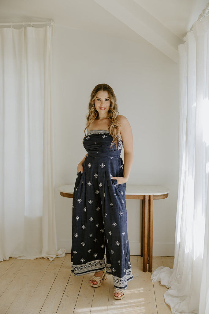 Tube Tie Navy Jumpsuit