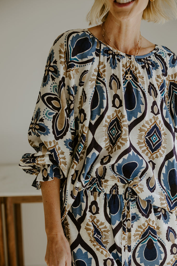 Printed Blouse - Blue