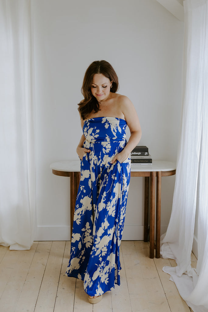 Tube Tie Back Jumpsuit - Blue