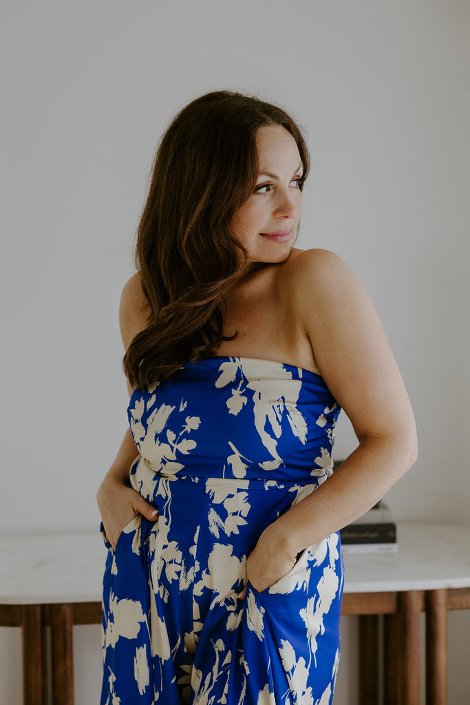Tube Tie Back Jumpsuit - Blue