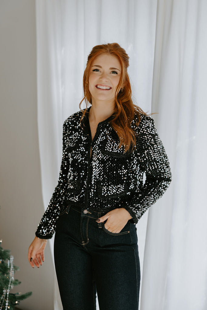 Sequin Shirt/Jacket - Black