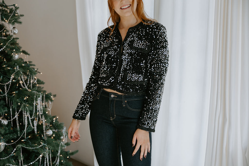 Sequin Shirt/Jacket - Black