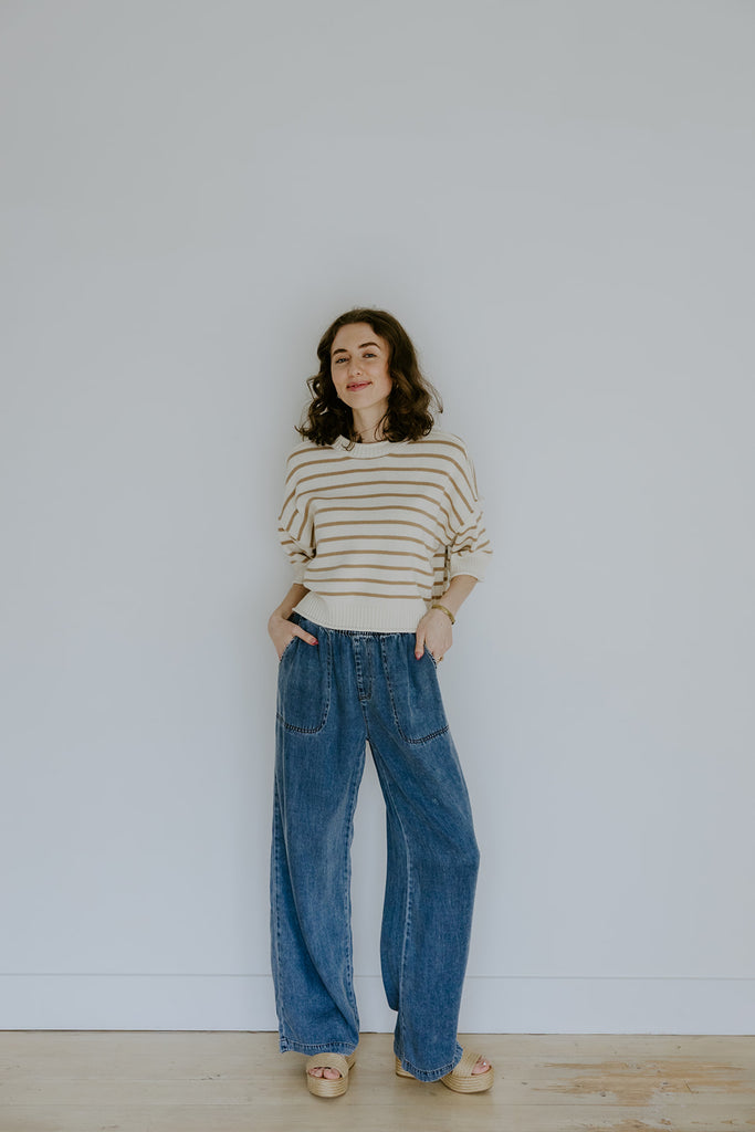 RESTOCKING SOON - Chambray Wide Leg Pant