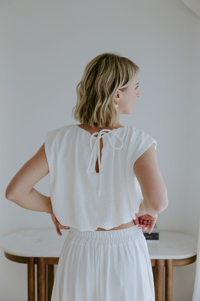 Bubble Top & Skirt Set - White