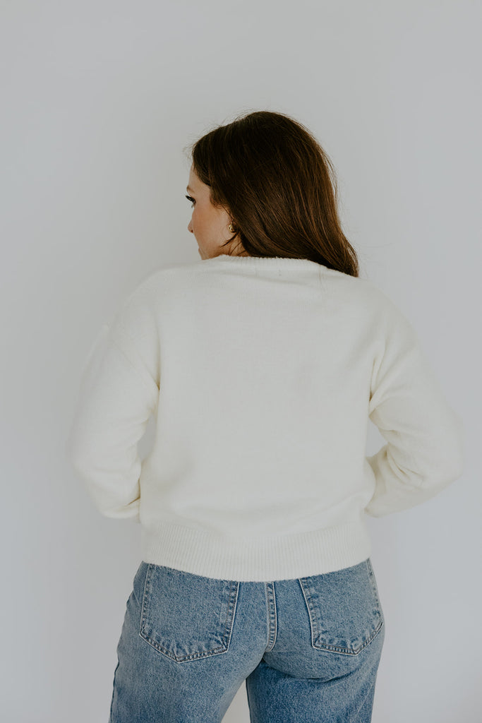 White Anchor Sweater