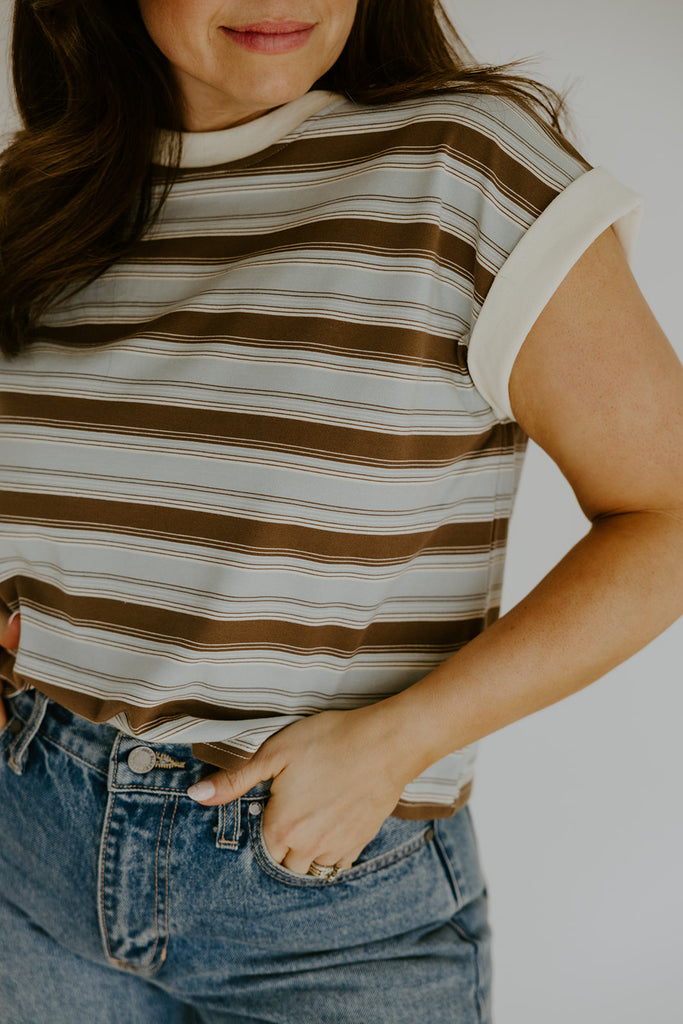 Striped Casual Shirt - Blue/Brown