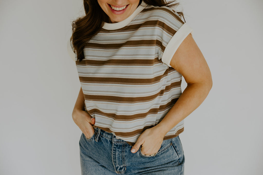 Striped Casual Shirt - Blue/Brown