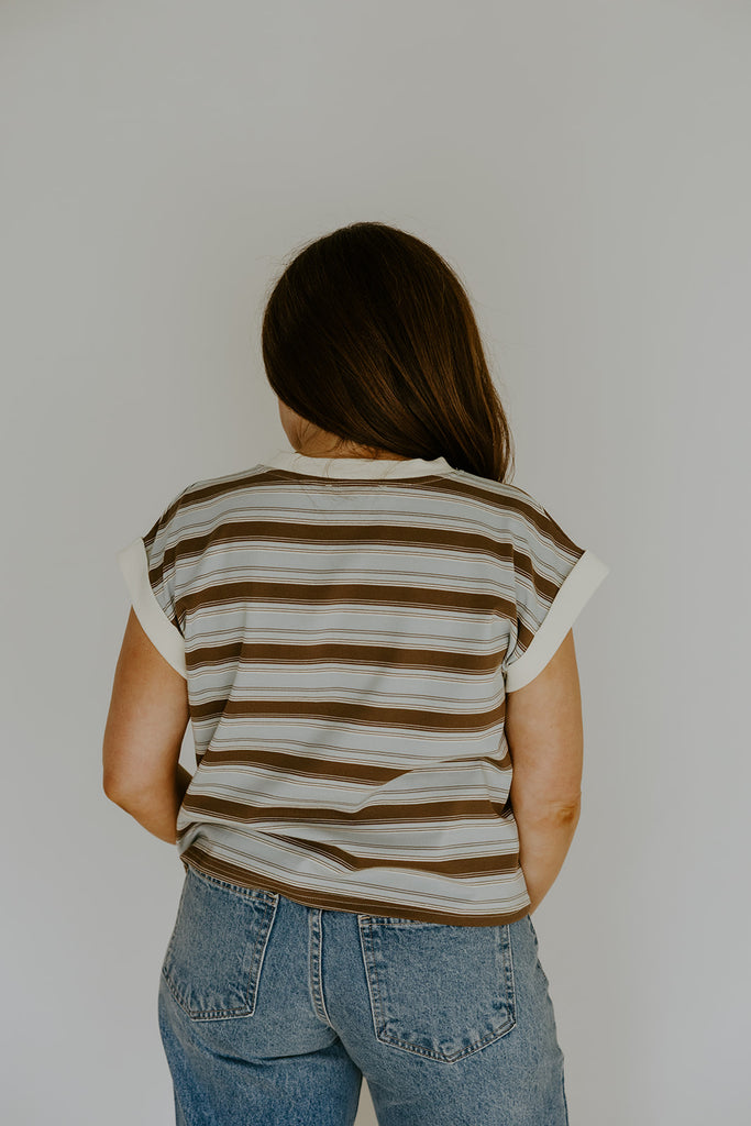Striped Casual Shirt - Blue/Brown
