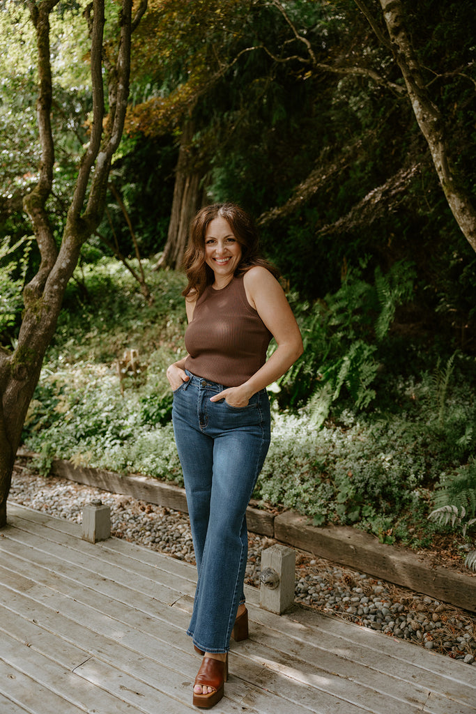 Ribbed Tank Top - Chocolate