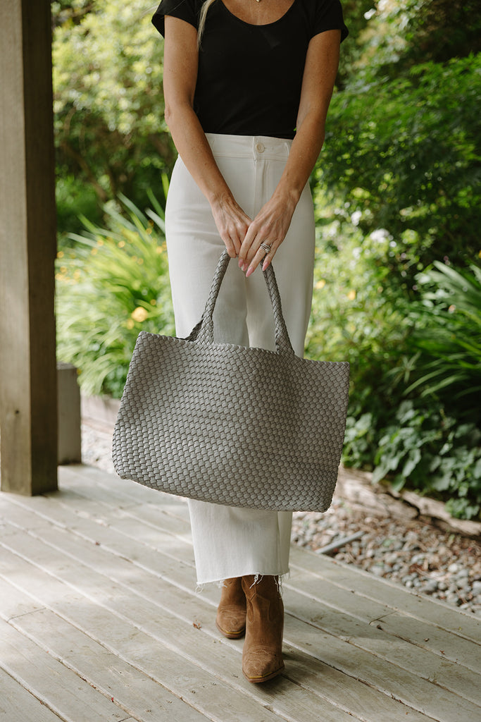 Large Woven Bag - Grey