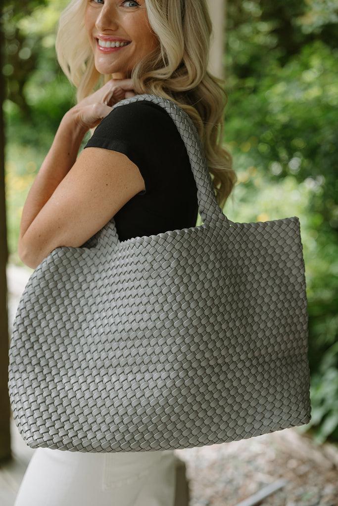 Large Woven Bag - Grey