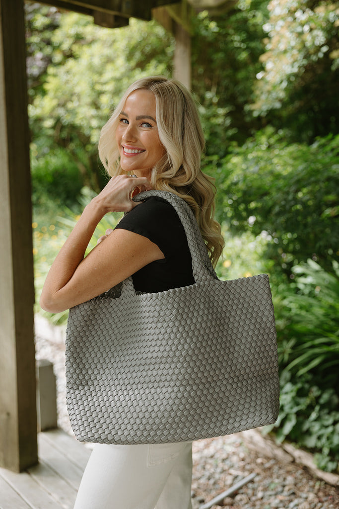 Large Woven Bag - Grey
