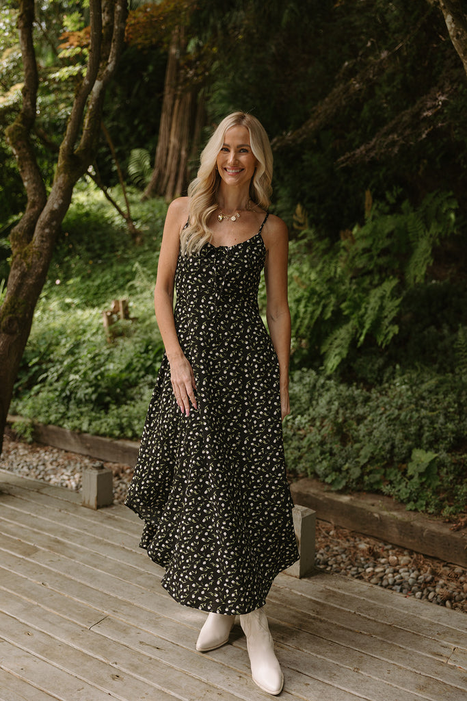 Floral Cami Dress - Black