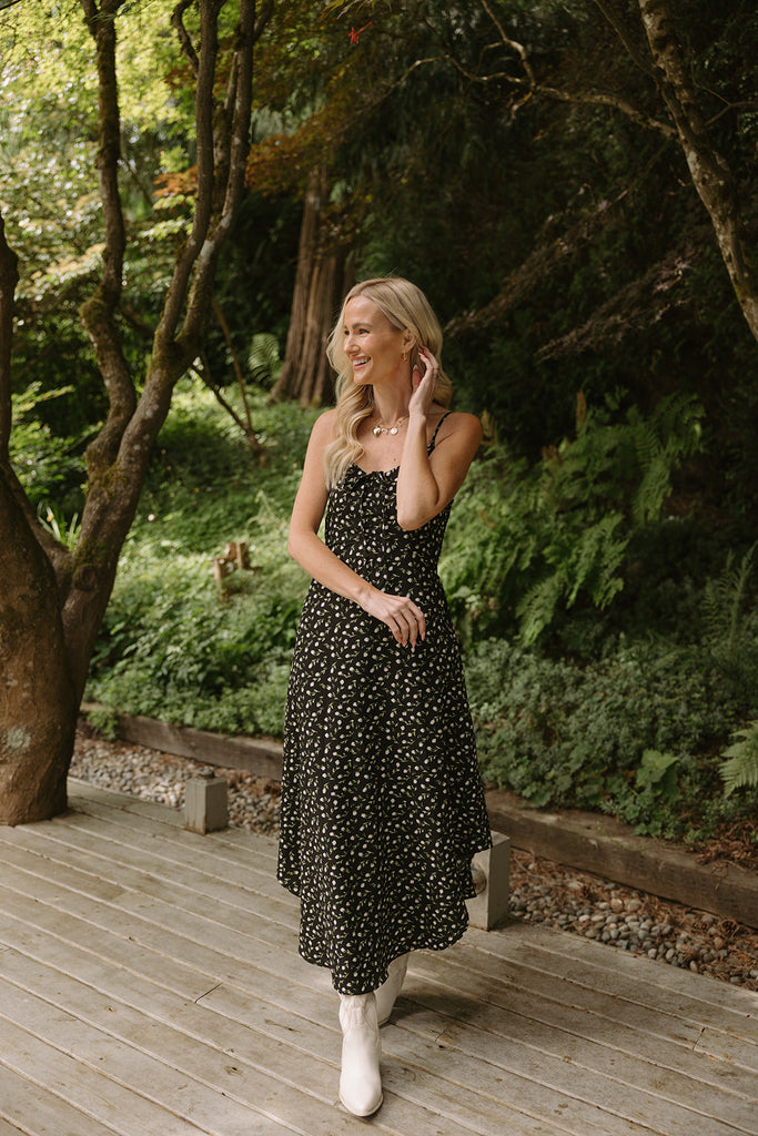 Floral Cami Dress - Black