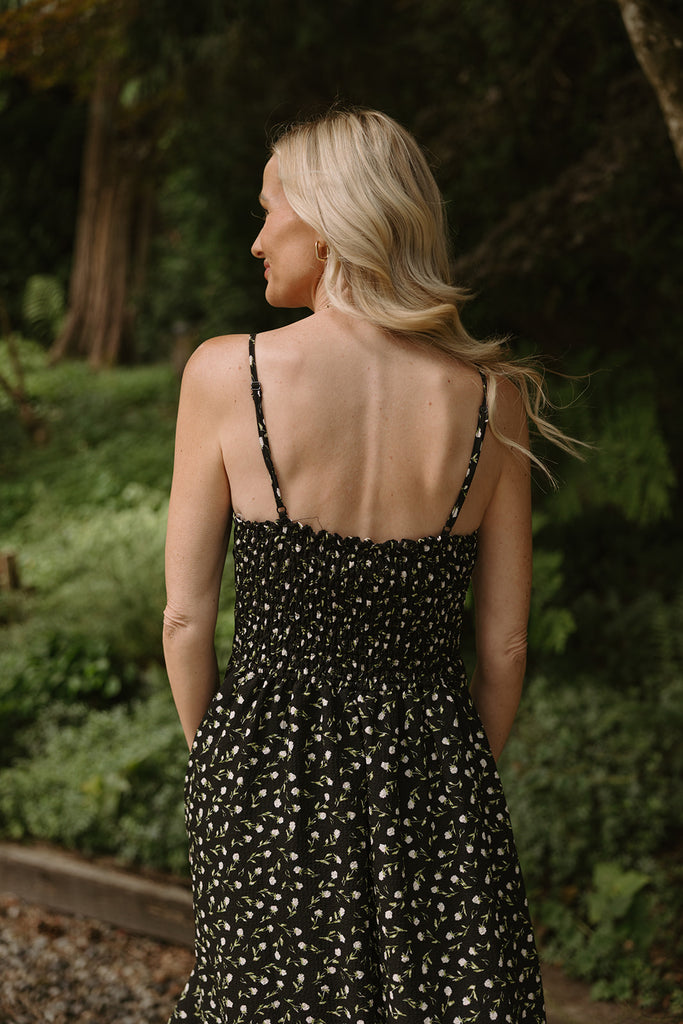 Floral Cami Dress - Black
