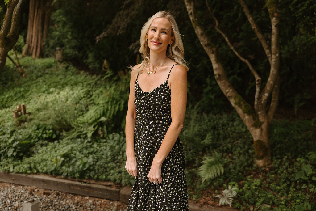 Floral Cami Dress - Black