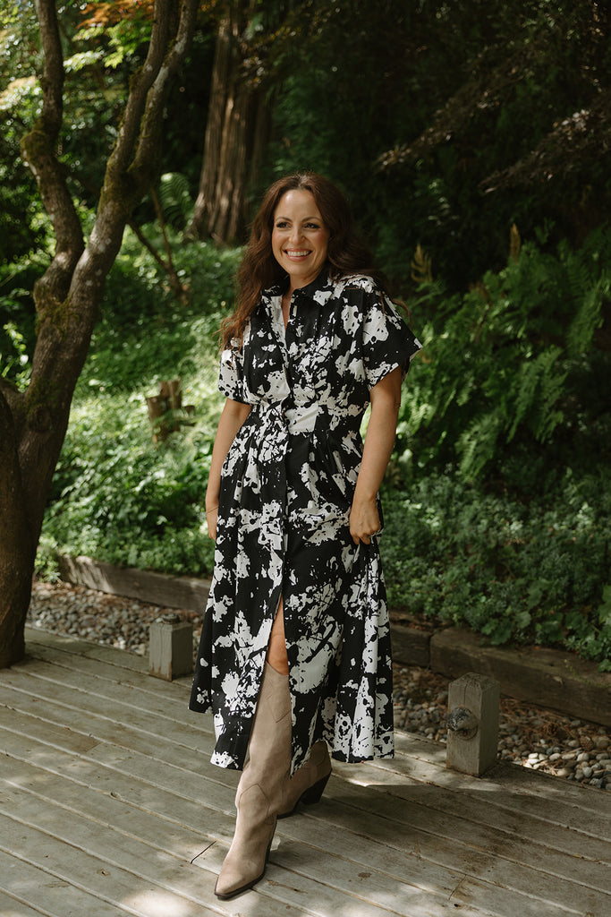 Black and White Shirt Dress
