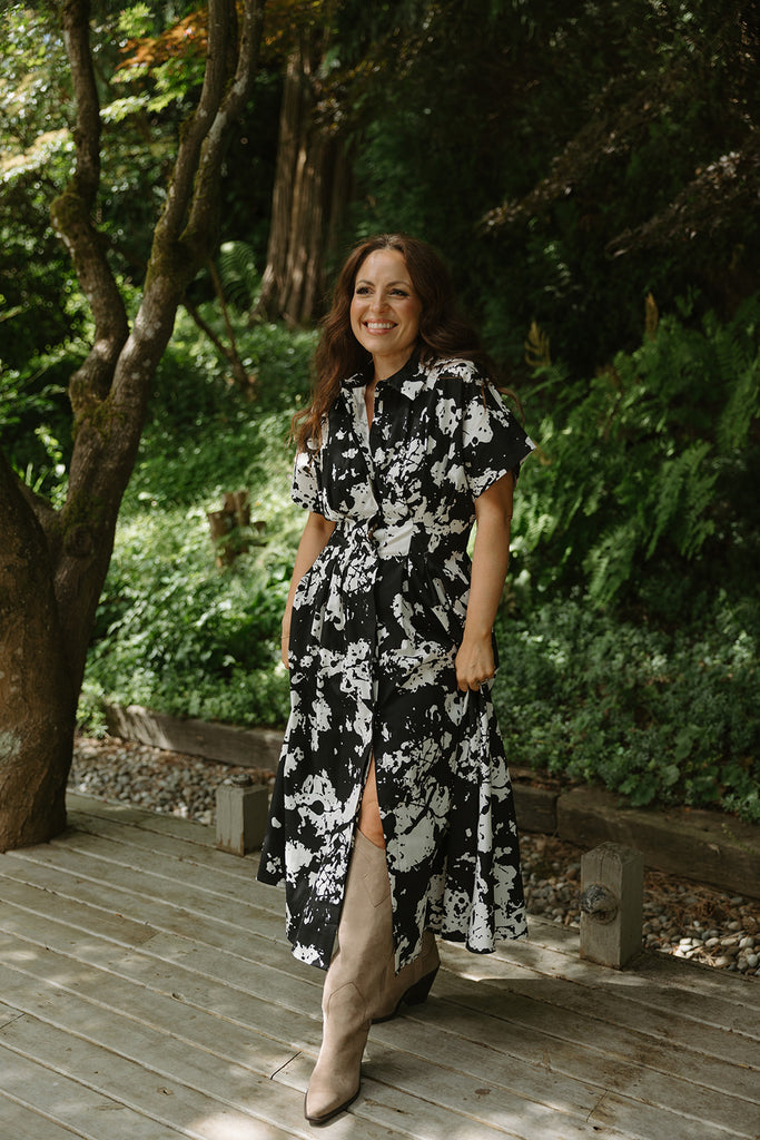 Black and White Shirt Dress