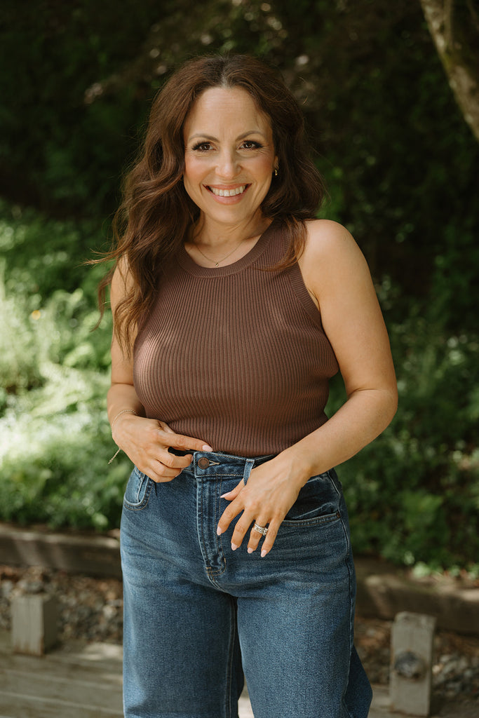 Ribbed Tank Top - Chocolate