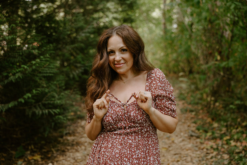 Floral Smocked Midi Dress - Brick