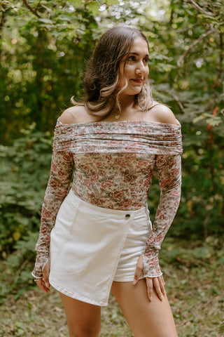 Button Up Blouse With Pocket - Cream